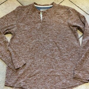 Tallwoods Extra Soft  Men's Small Henley Brown Long Sleeve